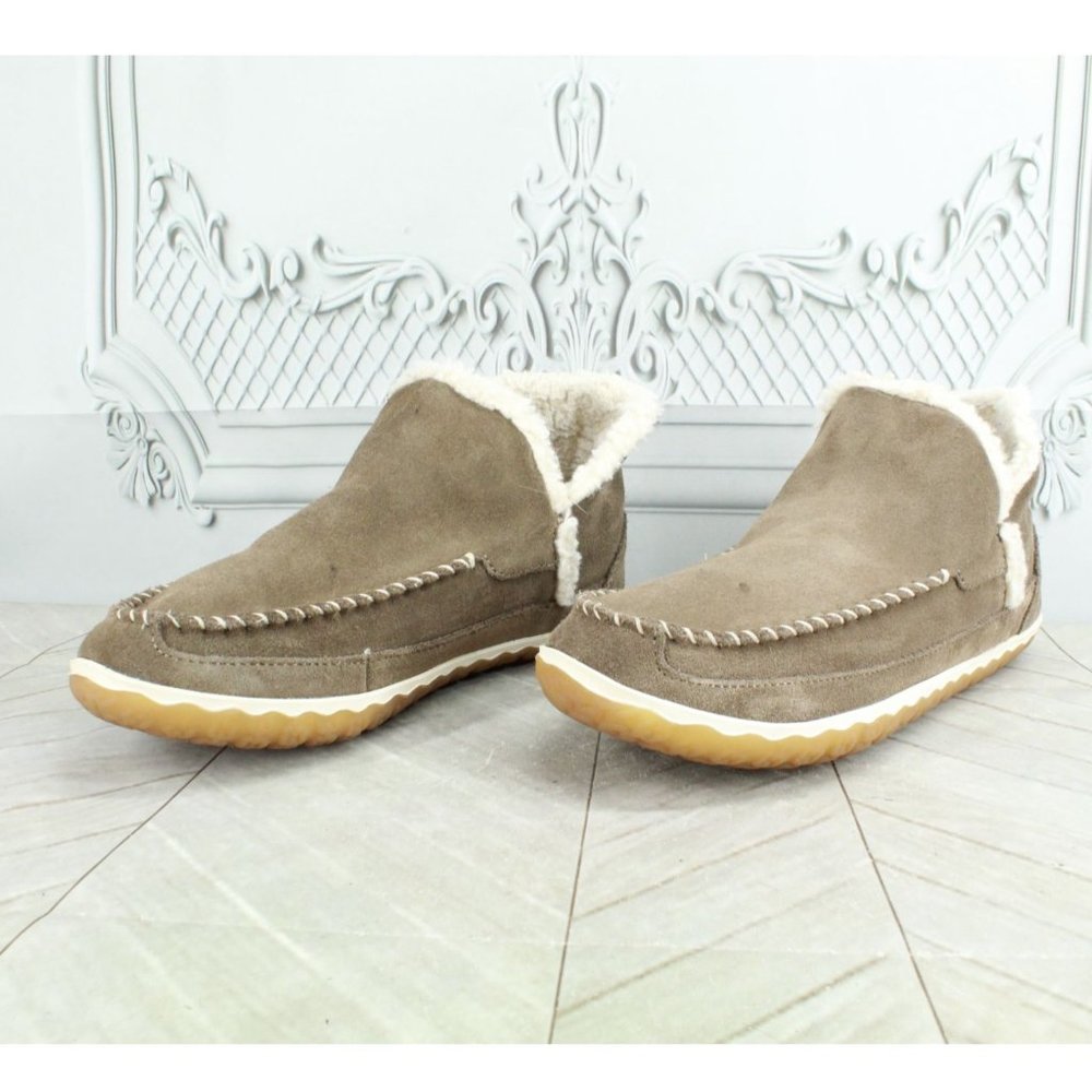 LL Bean Brown Suede Fleece Lined Mountain Boot Mocs Slippers Size 9 M - Picture 2 of 8